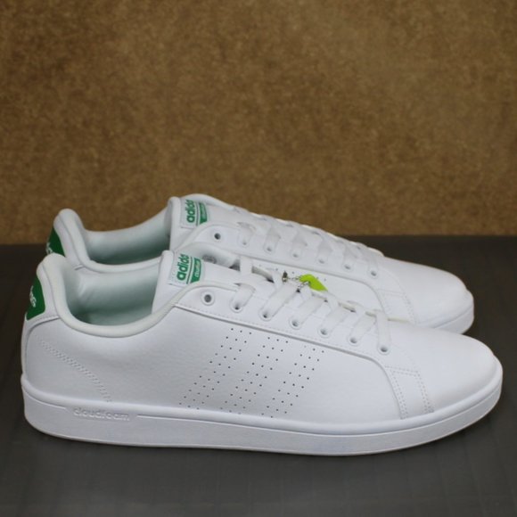 adidas NEO‎ Men's Cloudfoam Advantage Clean Sneakers, White/White/Fairway, 12.5 - Picture 3 of 8